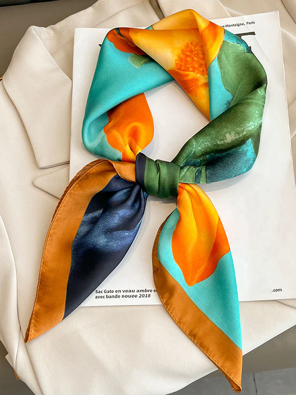 Square Floral Printed Scarfs&Hats - Image 2