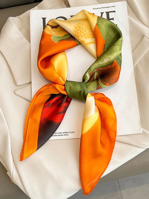Square Floral Printed Scarfs&Hats - Image 3