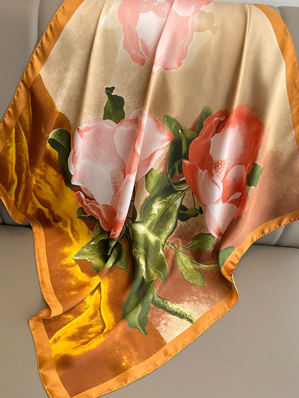 Square Floral Printed Scarfs&Hats - Image 4