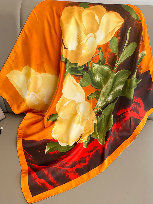 Square Floral Printed Scarfs&Hats - Image 6