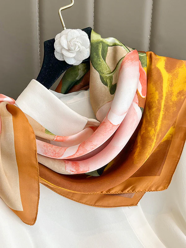 Square Floral Printed Scarfs&Hats - Image 7
