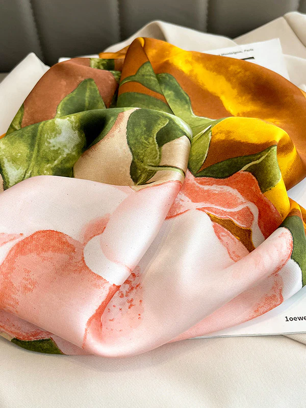 Square Floral Printed Scarfs&Hats - Image 9