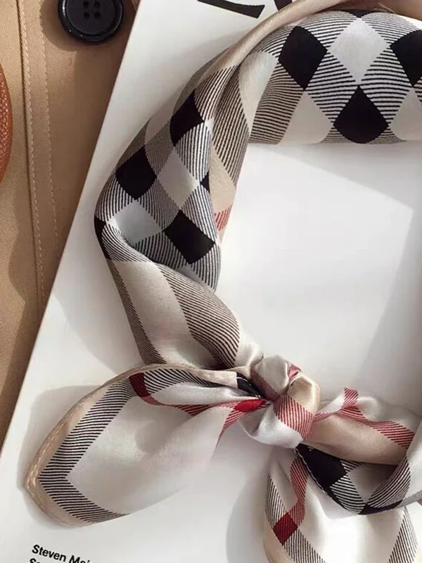 Square Vintage Plaid Scarf - Image 2
