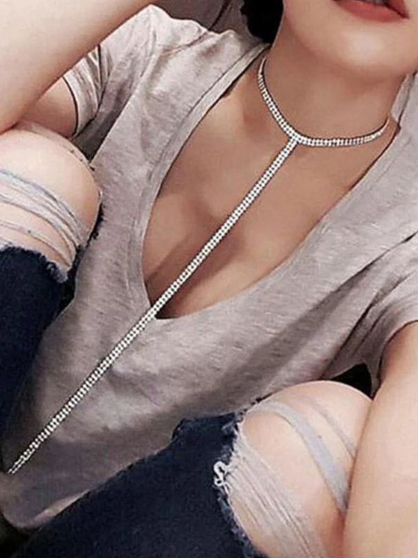 Statement Normcore Rhinestone Necklaces Accessories - Image 2