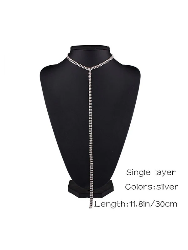 Statement Normcore Rhinestone Necklaces Accessories - Image 3