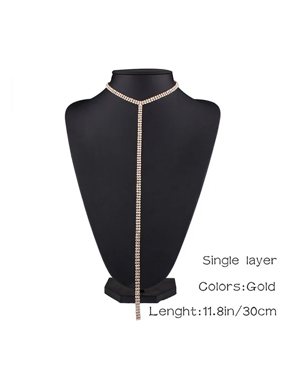 Statement Normcore Rhinestone Necklaces Accessories - Image 4