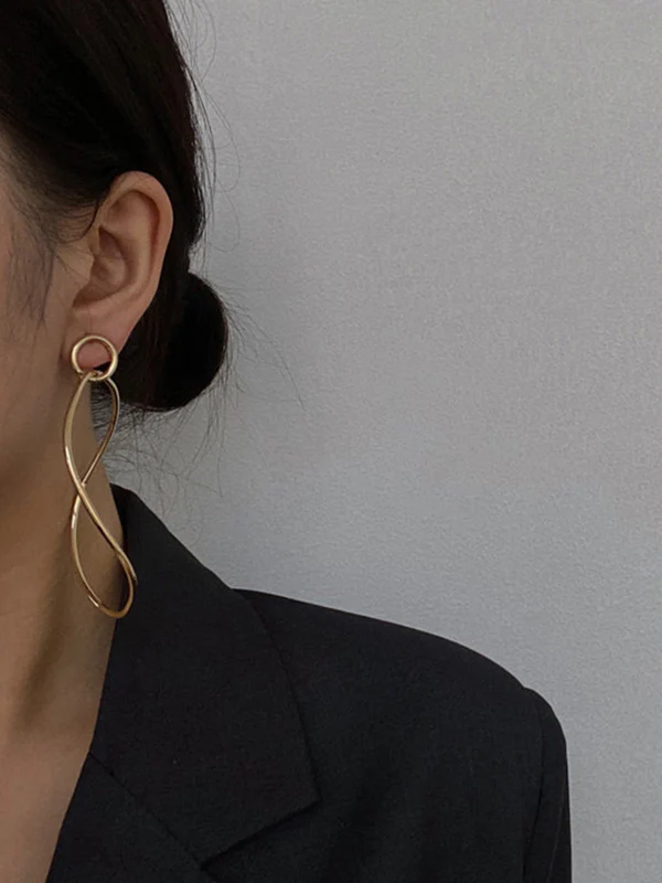 Statement Simple Chic Geometric Earrings - Image 3