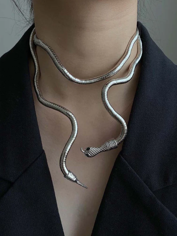 Statement Snake Shape Necklace - Image 2