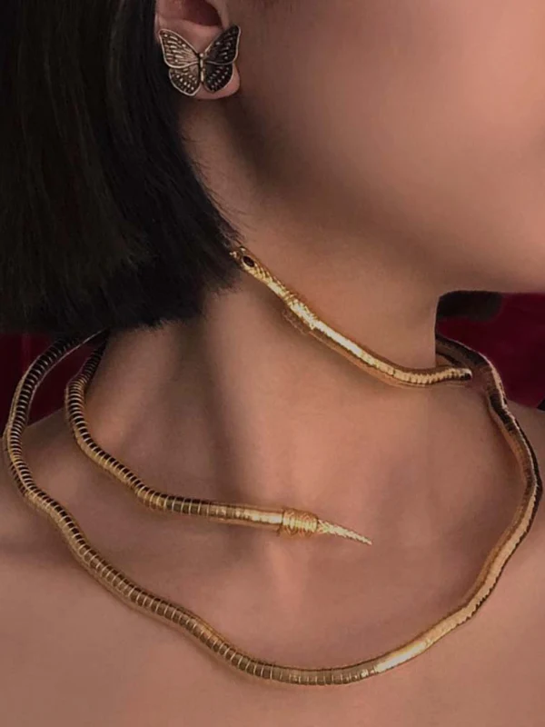 Statement Snake Shape Necklace - Image 3