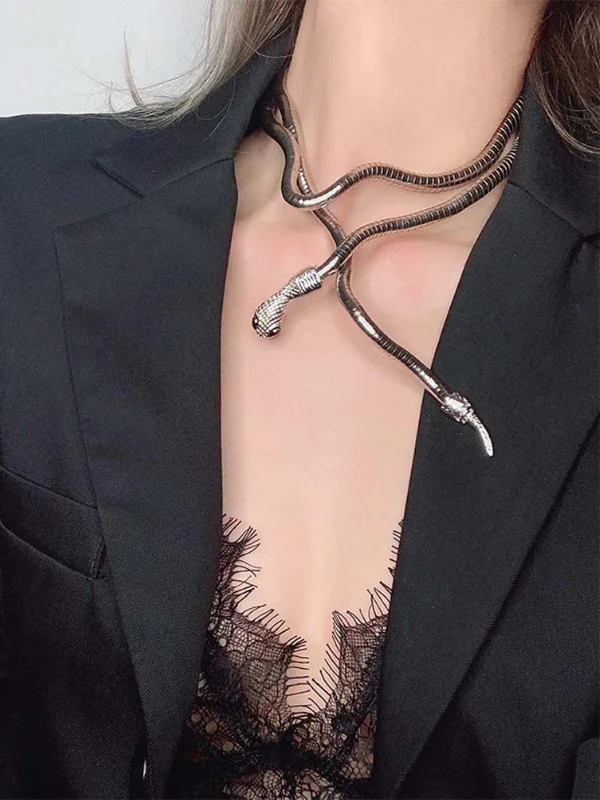 Statement Snake Shape Necklace - Image 4