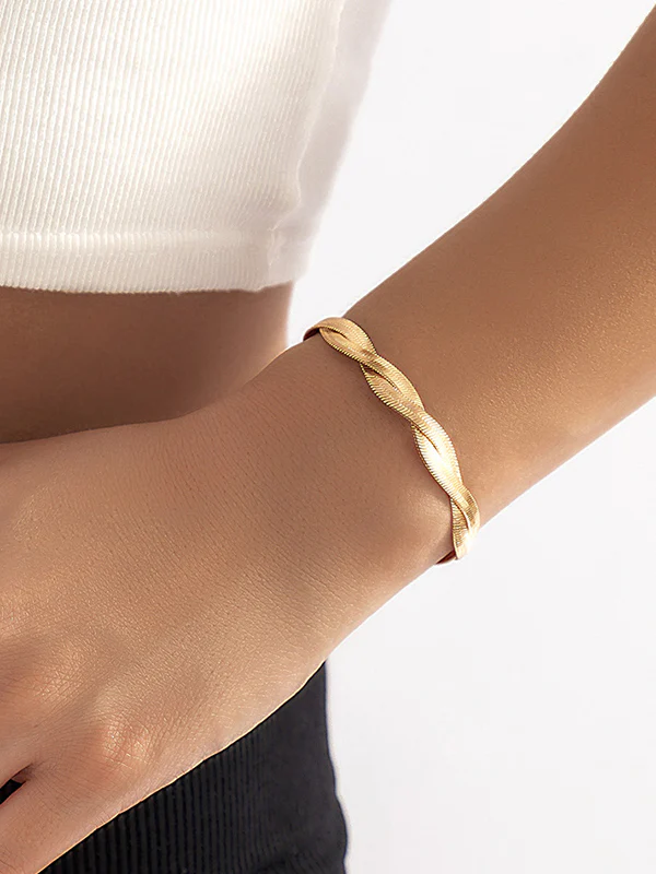 Statement Solid Color Geometric Alloy Bracelet Accessories - Image 2