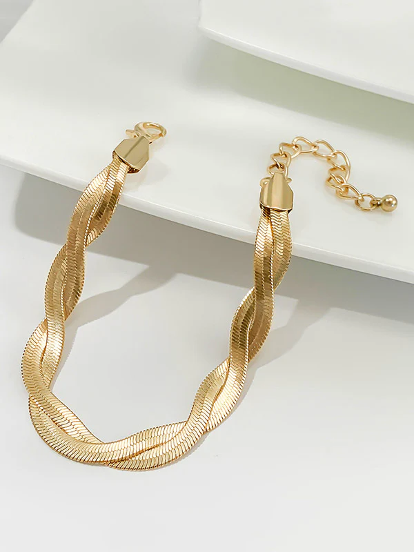 Statement Solid Color Geometric Alloy Bracelet Accessories - Image 5
