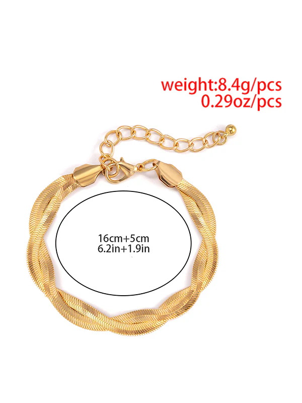Statement Solid Color Geometric Alloy Bracelet Accessories - Image 6