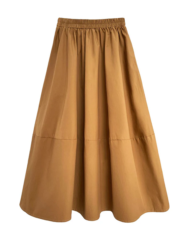 Stylish A-Line Elastics Solid Color Skirts - Image 21