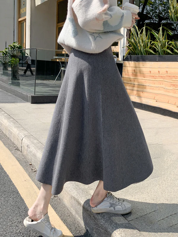 Stylish A-Line Solid Color Skirts Bottoms - Image 5