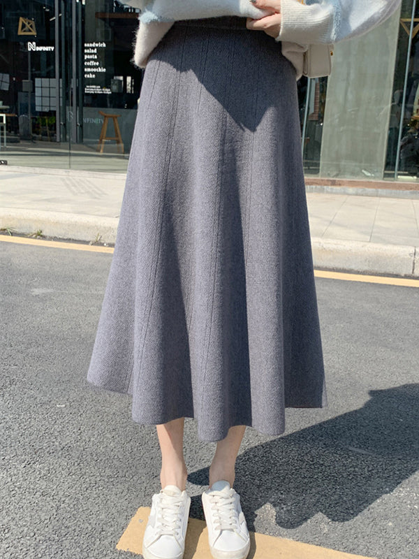 Stylish A-Line Solid Color Skirts Bottoms - Image 6