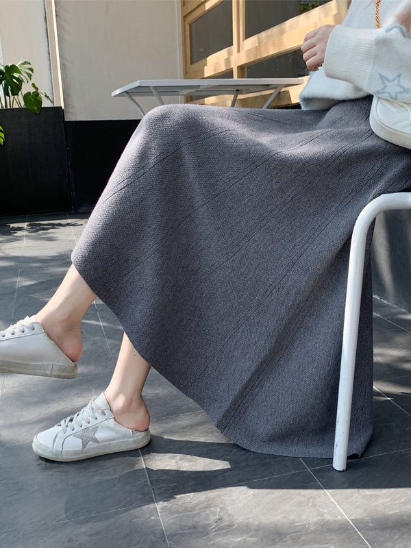 Stylish A-Line Solid Color Skirts Bottoms - Image 7