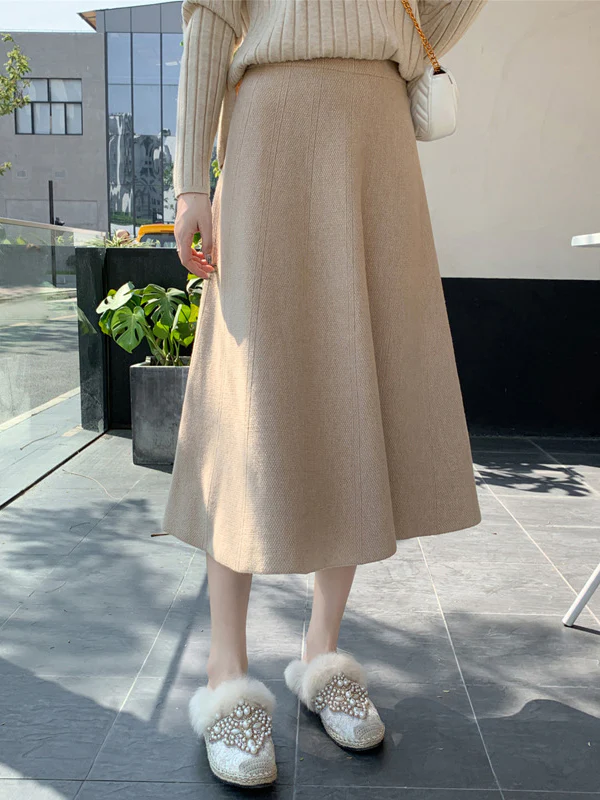 Stylish A-Line Solid Color Skirts Bottoms - Image 9