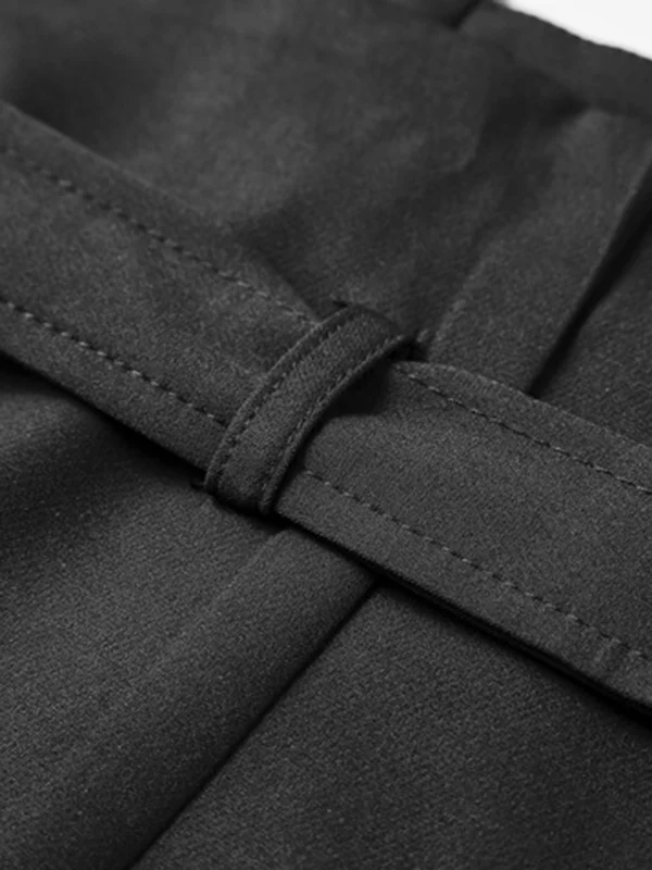 Stylish Belt Buckle Black Vest - Image 15