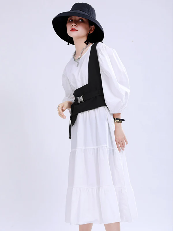 Stylish Belt Buckle Black Vest - Image 7