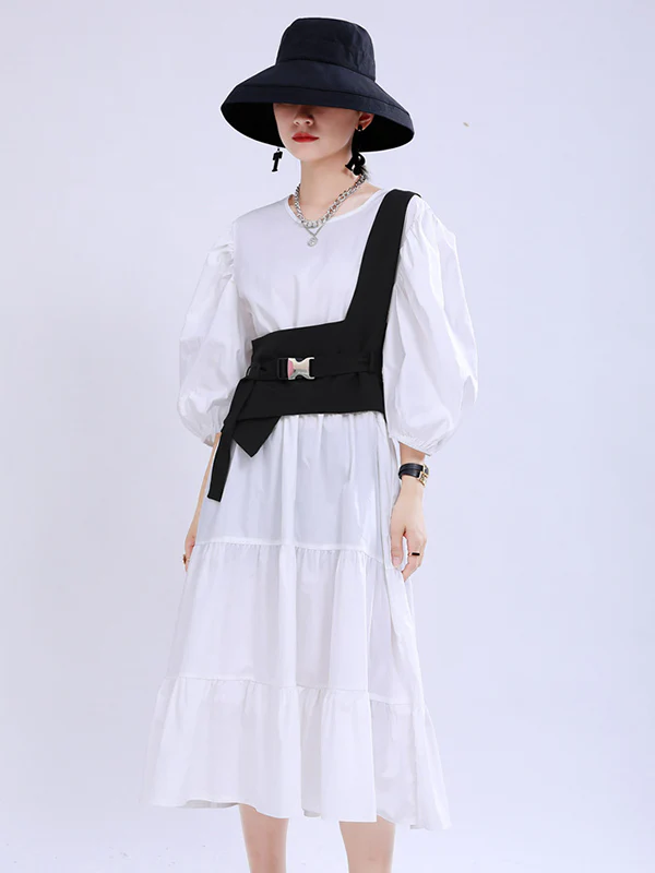 Stylish Belt Buckle Black Vest - Image 9