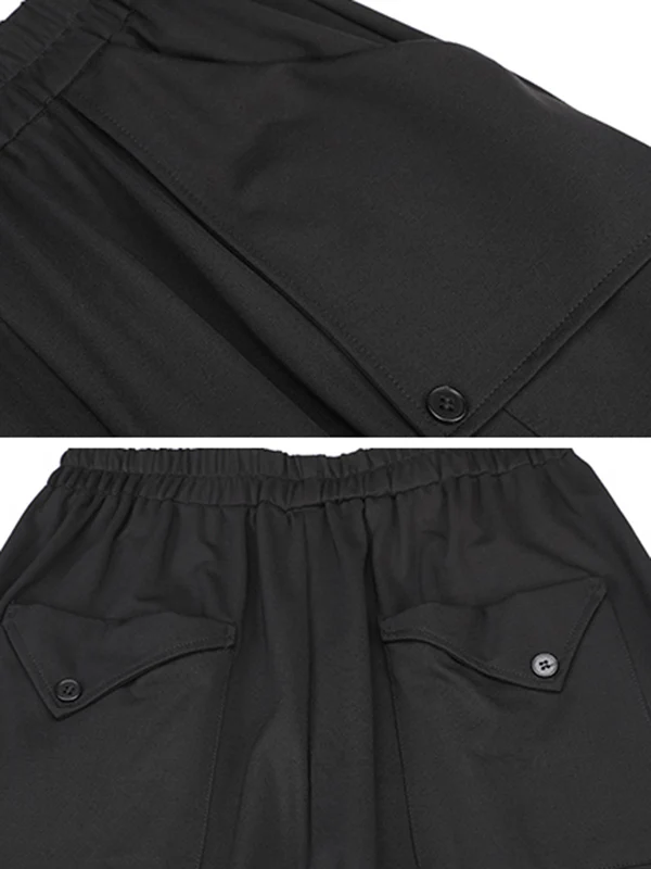 Stylish Black Asymmetric Elasticity Harem Pants - Image 13
