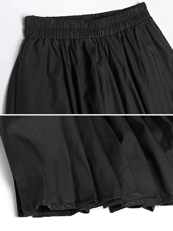 Stylish Black Solid Color High Waisted Wide Leg Pants - Image 11