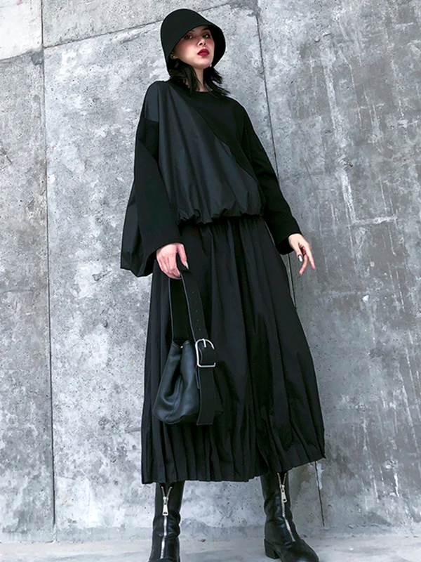 Stylish Black Solid Color High Waisted Wide Leg Pants - Image 9