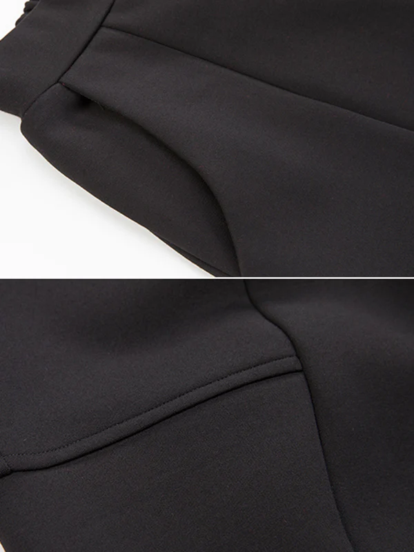 Stylish Black Velvet Split-Joint Harem Pants - Image 13
