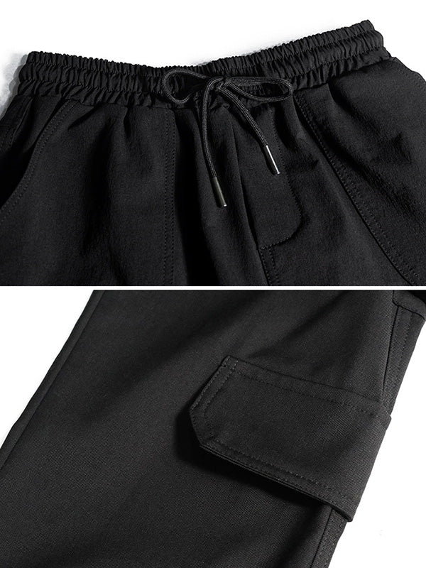 Stylish Drawstring Punk Empire Black Casual Overalls Pants - Image 11