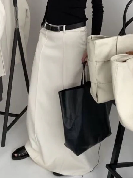 Stylish H-Line Solid Color Skirts Bottoms - Image 11