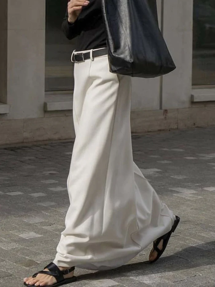 Stylish H-Line Solid Color Skirts Bottoms - Image 2