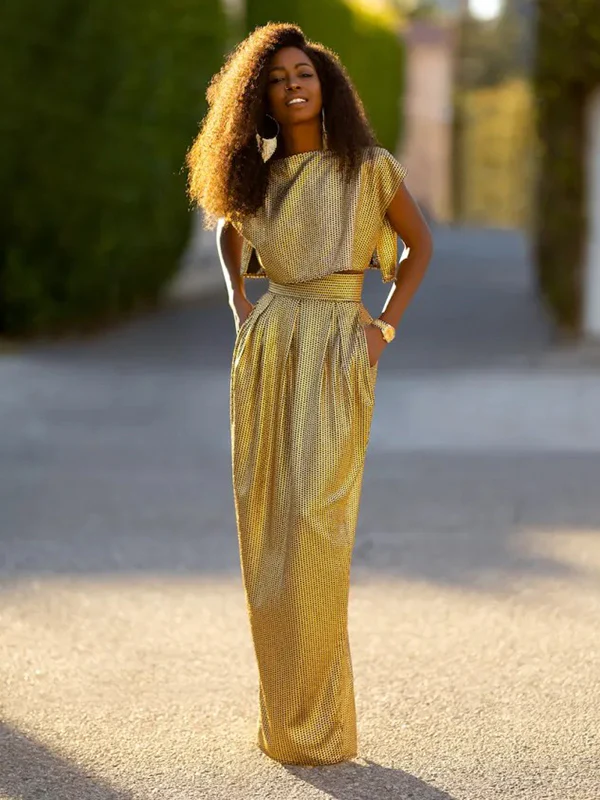 Stylish High Waisted Skirt & Top Two Pieces Set - Image 3