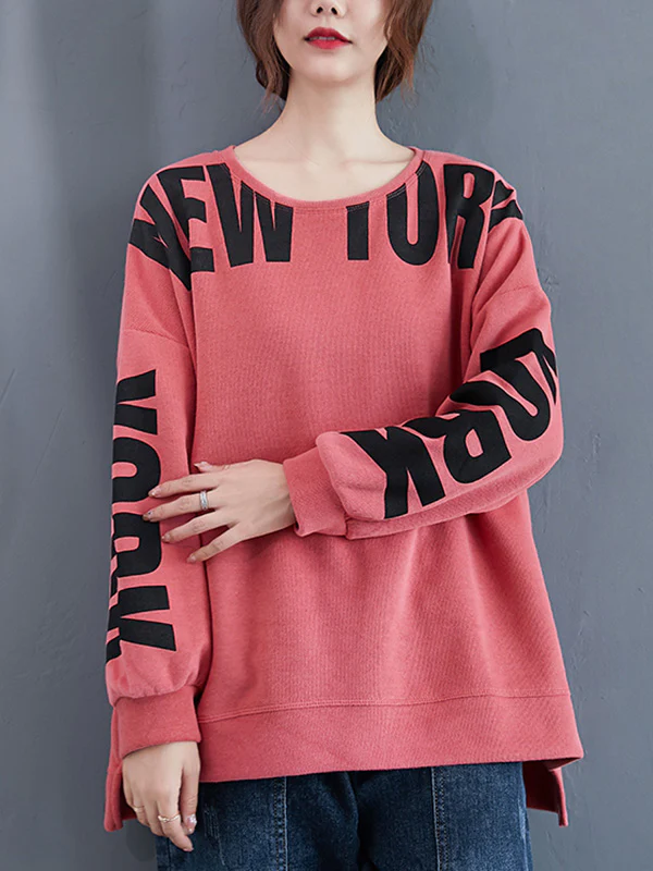 Stylish Letter Print Round-Neck Sweatshirt - Image 10