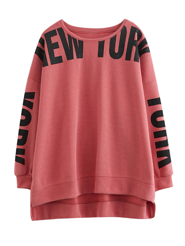 Stylish Letter Print Round-Neck Sweatshirt - Image 20