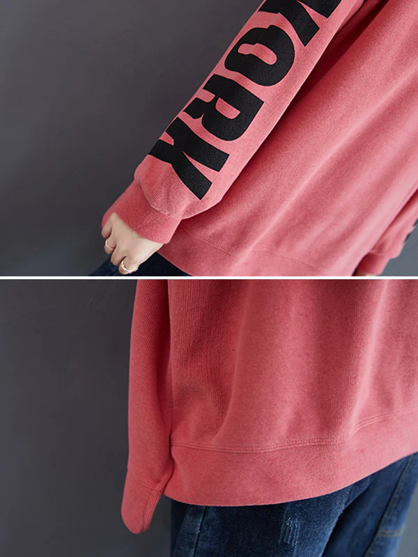 Stylish Letter Print Round-Neck Sweatshirt - Image 21
