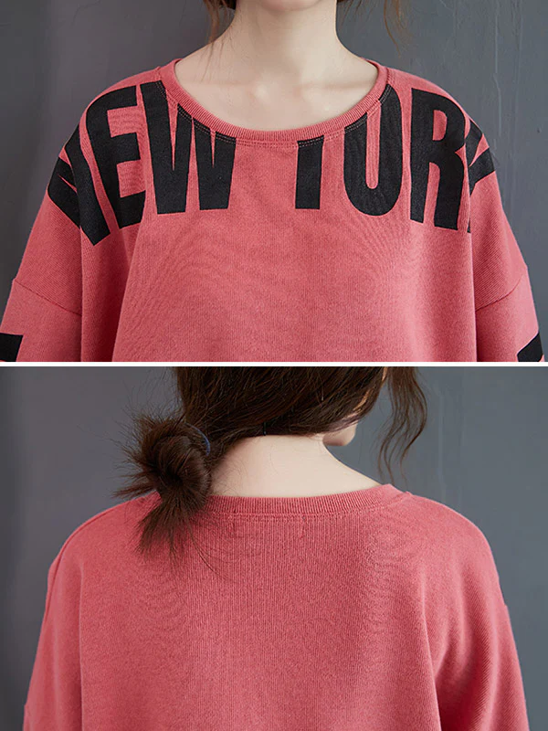Stylish Letter Print Round-Neck Sweatshirt - Image 22