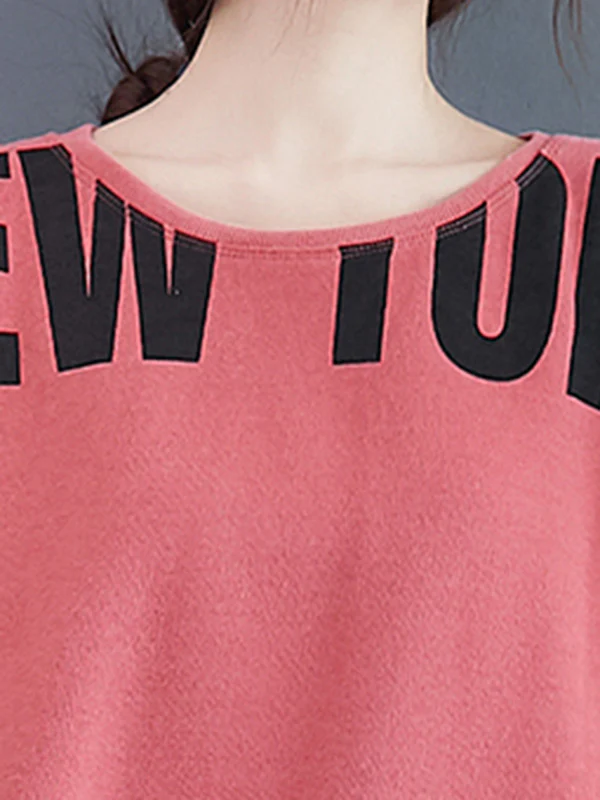 Stylish Letter Print Round-Neck Sweatshirt - Image 23