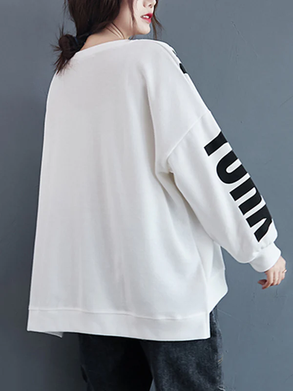 Stylish Letter Print Round-Neck Sweatshirt - Image 6
