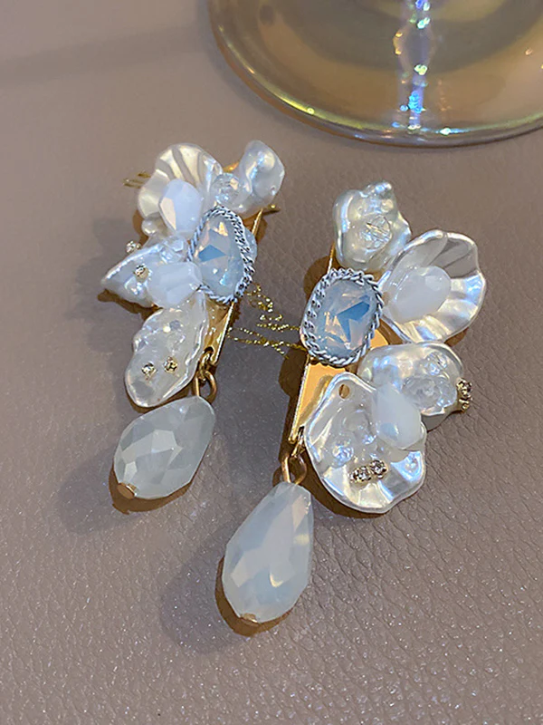 Stylish Rhinestone Pearl Earrings Accessories - Image 3