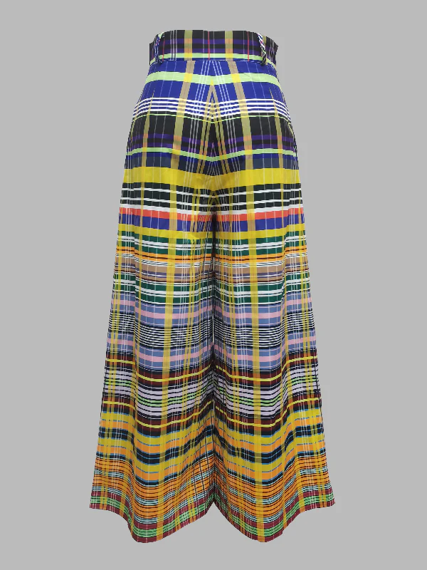 Stylish Selection Wide Leg Loose Checkerboard Printed Casual Pants Bottoms - Image 12