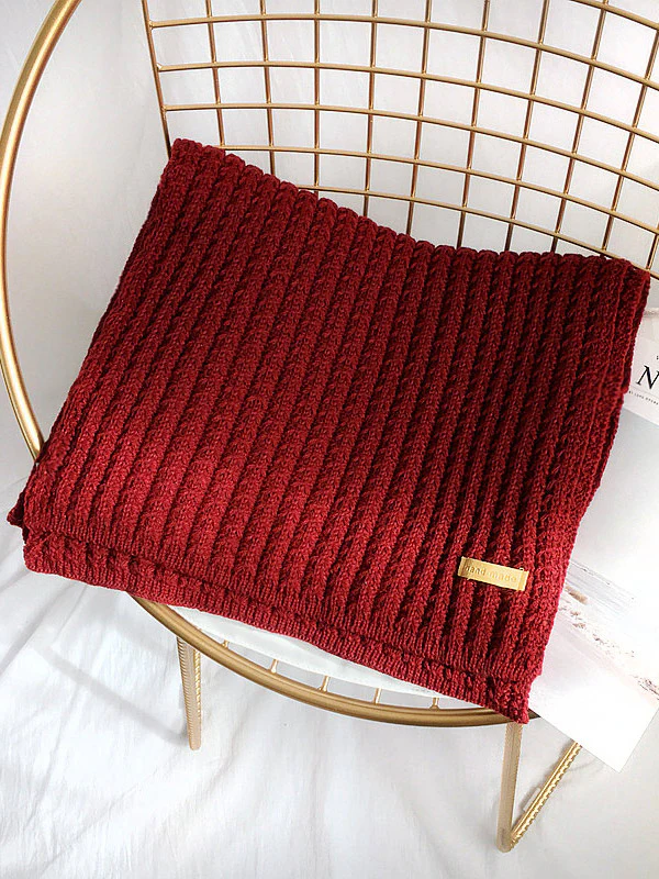Stylish Solid Color Simple Warm Knitted Scarf - Image 10