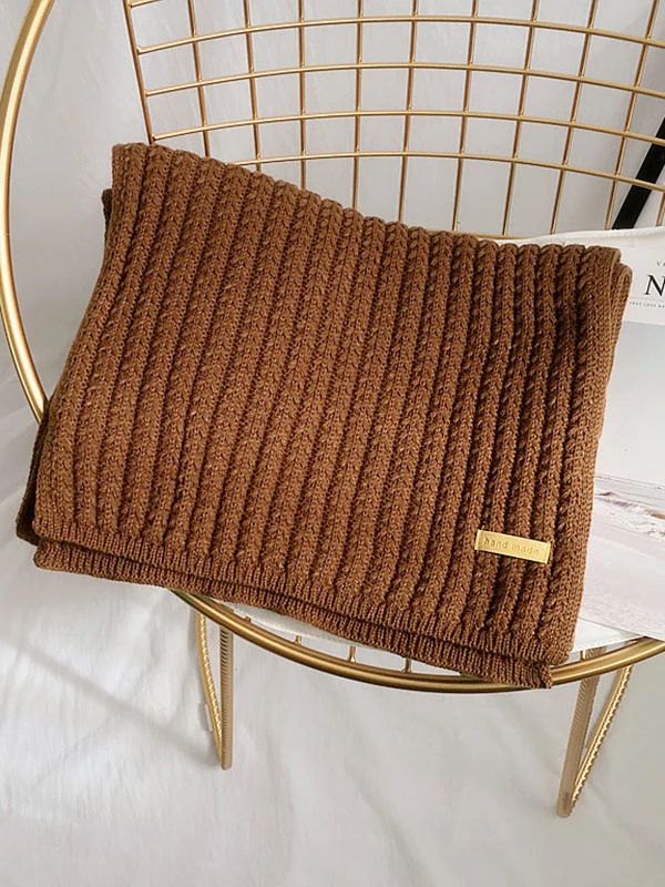 Stylish Solid Color Simple Warm Knitted Scarf - Image 13