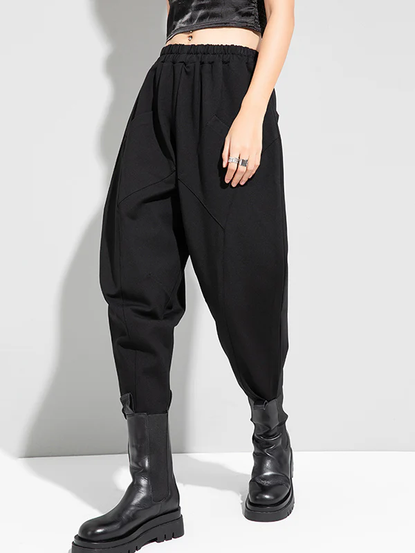 Stylish Solid Elasticity Harem Pants - Image 3