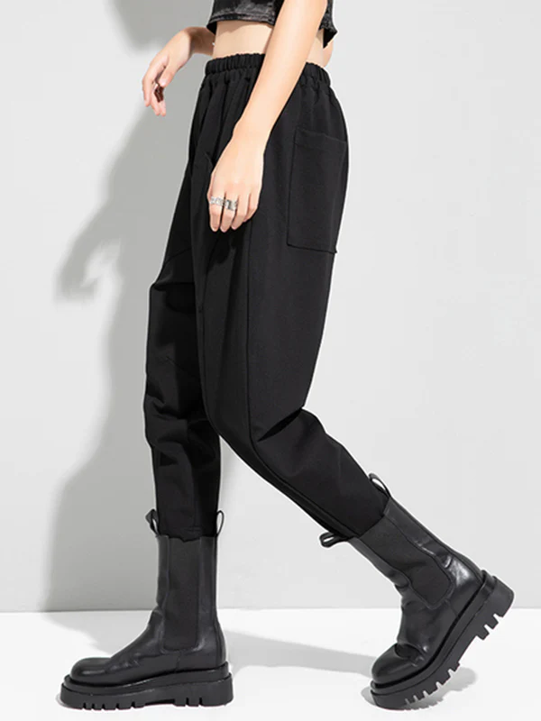 Stylish Solid Elasticity Harem Pants - Image 4