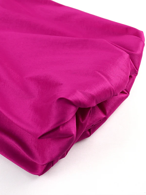 Stylish V-Neck Puff Sleeves Fuchsia Blouse - Image 10