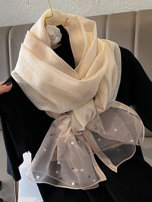 Sun-Protection Beaded See-Through Shawl&Scarf - Image 10