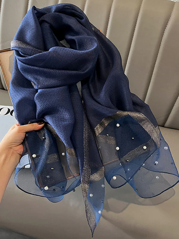 Sun-Protection Beaded See-Through Shawl&Scarf - Image 17