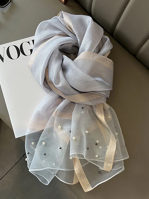 Sun-Protection Beaded See-Through Shawl&Scarf - Image 18