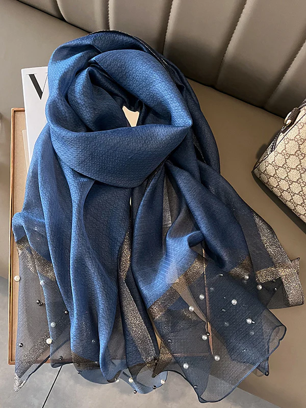 Sun-Protection Beaded See-Through Shawl&Scarf - Image 19